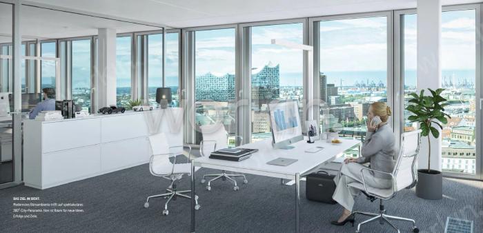 Büro mieten Hamburg-Altstadt (City): TRIIIO Hamburg, Willy-Brandt-Straße 59-63. nahe Hauptbahnhof. Foto 2